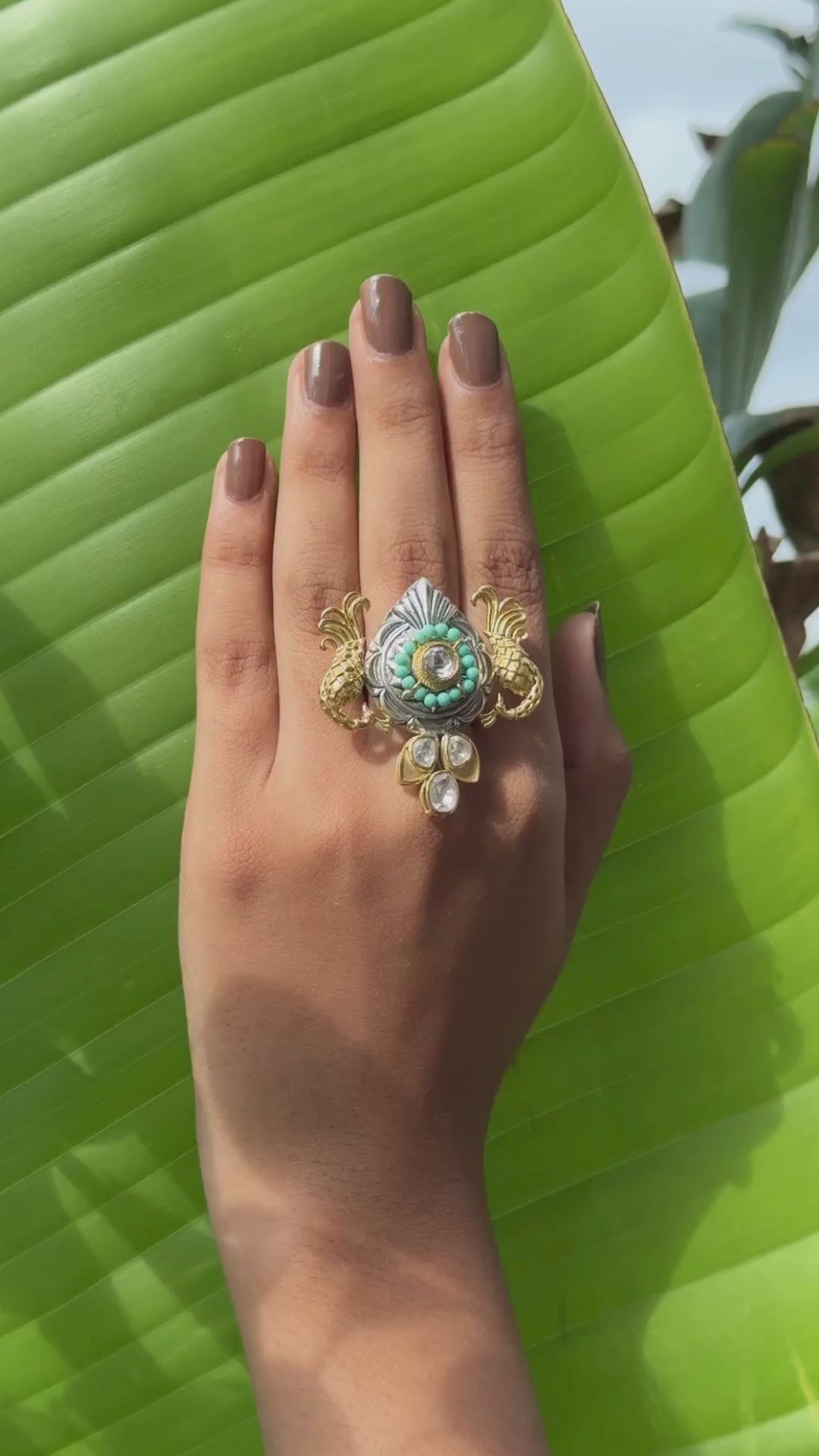 Silver Cocktail White Stone Ring